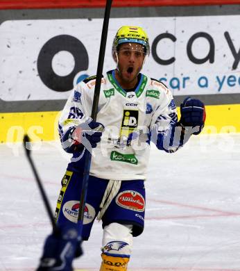 EBEL. Eishockey Bundesliga. EC KAC gegen VSV.   Torjubel Anthony Luciani  (VSV). Klagenfurt, am 29.1.2023.
Foto: Kuess
www.qspictures.net
---
pressefotos, pressefotografie, kuess, qs, qspictures, sport, bild, bilder, bilddatenbank