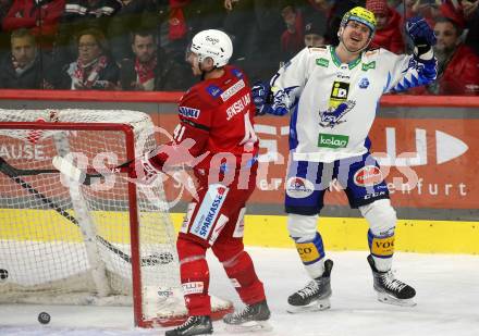 EBEL. Eishockey Bundesliga. EC KAC gegen VSV.  Torjubel Arturs Kulda (VSV). Klagenfurt, am 29.1.2023.
Foto: Kuess
www.qspictures.net
---
pressefotos, pressefotografie, kuess, qs, qspictures, sport, bild, bilder, bilddatenbank