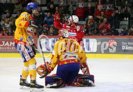 EBEL. Eishockey Bundesliga. EC KAC gegen Asiago Hockey.   Torjubel Fabian Hochegger  (KAC).  Klagenfurt, am 5.2.2023.
Foto: Kuess
www.qspictures.net
---
pressefotos, pressefotografie, kuess, qs, qspictures, sport, bild, bilder, bilddatenbank