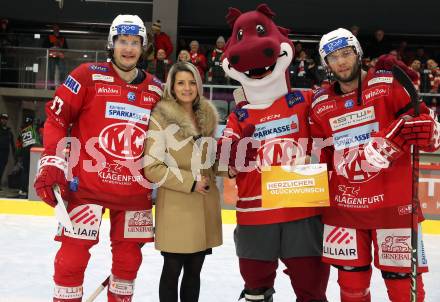 EBEL. Eishockey Bundesliga. EC KAC gegen Asiago Hockey.  Spieler des Abends Manuel Ganahl, Rok Ticar   (KAC).  Klagenfurt, am 5.2.2023.
Foto: Kuess
www.qspictures.net
---
pressefotos, pressefotografie, kuess, qs, qspictures, sport, bild, bilder, bilddatenbank