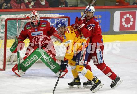 EBEL. Eishockey Bundesliga. EC KAC gegen Asiago Hockey.    Jesper Jensen Aabo, (KAC),    Samuele Zampieri  (Asiago). Klagenfurt, am 5.2.2023.
Foto: Kuess
www.qspictures.net
---
pressefotos, pressefotografie, kuess, qs, qspictures, sport, bild, bilder, bilddatenbank