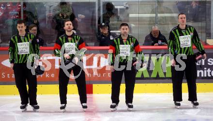 EBEL. Eishockey Bundesliga. EC KAC gegen Asiago Hockey.  Schiedsrichter.  Klagenfurt, am 5.2.2023.
Foto: Kuess
www.qspictures.net
---
pressefotos, pressefotografie, kuess, qs, qspictures, sport, bild, bilder, bilddatenbank