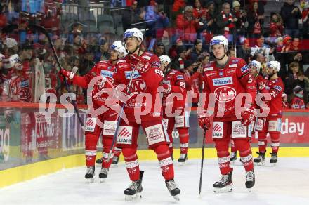 EBEL. Eishockey Bundesliga. EC KAC gegen Asiago Hockey.   Luka Gomboc, Tobias Sablattnig  (KAC).  Klagenfurt, am 5.2.2023.
Foto: Kuess
www.qspictures.net
---
pressefotos, pressefotografie, kuess, qs, qspictures, sport, bild, bilder, bilddatenbank