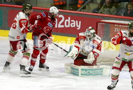 EBEL. Eishockey Bundesliga. EC KAC gegen HCB Suedtirol Alperia  Rok Ticar,   (KAC),    Dylan Diperna, Andreas Bernard (Bozen). Klagenfurt, am 17.2.2023.
Foto: Kuess
www.qspictures.net
---
pressefotos, pressefotografie, kuess, qs, qspictures, sport, bild, bilder, bilddatenbank