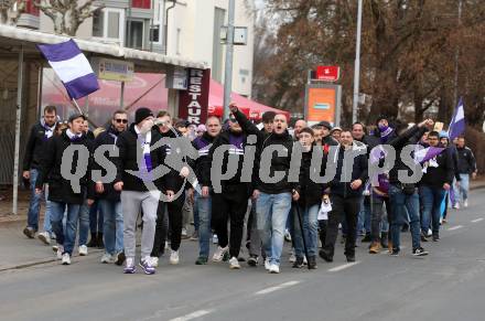Fussball Bundesliga. SK Austria Klagenfurt gegen RZ Pellets WAC.  Fans  (Klagenfurt). Klagenfurt, am 18.2.2023.
Foto: Kuess
---
pressefotos, pressefotografie, kuess, qs, qspictures, sport, bild, bilder, bilddatenbank