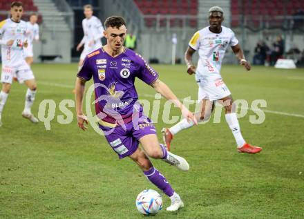Fussball Bundesliga. SK Austria Klagenfurt gegen RZ Pellets WAC.  Andrew Irving (Klagenfurt). Klagenfurt, am 18.2.2023.
Foto: Kuess
---
pressefotos, pressefotografie, kuess, qs, qspictures, sport, bild, bilder, bilddatenbank