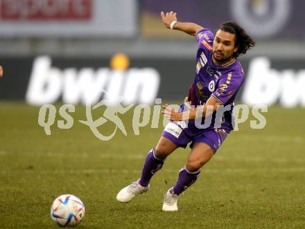 Fussball Bundesliga. SK Austria Klagenfurt gegen RZ Pellets WAC.  Maximimiliano Moreira Romero (Klagenfurt). Klagenfurt, am 18.2.2023.
Foto: Kuess
---
pressefotos, pressefotografie, kuess, qs, qspictures, sport, bild, bilder, bilddatenbank