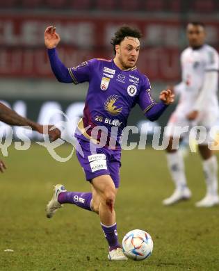 Fussball Bundesliga. SK Austria Klagenfurt gegen RZ Pellets WAC.  Simon Straudi (Klagenfurt). Klagenfurt, am 18.2.2023.
Foto: Kuess
---
pressefotos, pressefotografie, kuess, qs, qspictures, sport, bild, bilder, bilddatenbank