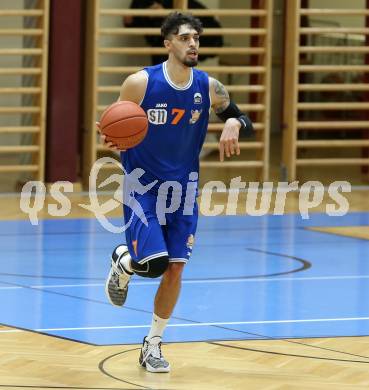 Basketball 2. Liga 2022/2023. Grunddurchgang 17. Runde. Woerthersee Piraten gegen BBU Salzburg.    Adrian Mitchell (Salzburg). Klagenfurt, am 19.2.2023.
Foto: Kuess
www.qspictures.net
---
pressefotos, pressefotografie, kuess, qs, qspictures, sport, bild, bilder, bilddatenbank
