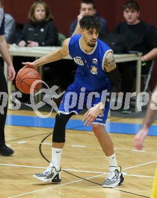 Basketball 2. Liga 2022/2023. Grunddurchgang 17. Runde. Woerthersee Piraten gegen BBU Salzburg.    Adrian Mitchell (Salzburg). Klagenfurt, am 19.2.2023.
Foto: Kuess
www.qspictures.net
---
pressefotos, pressefotografie, kuess, qs, qspictures, sport, bild, bilder, bilddatenbank