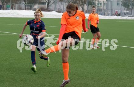 Fussball Testspiel Frauen. SK Austria Klagenfurt gegen FC Bergheim.  Alina-Marie Vaschauner
 (Klagenfurt). Klagenfurt, am 18.2.2023.
Foto: Kuess
---
pressefotos, pressefotografie, kuess, qs, qspictures, sport, bild, bilder, bilddatenbank