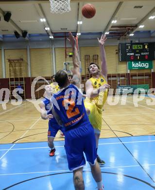 Basketball 2. Liga 2022/2023. Grunddurchgang 17. Runde. Woerthersee Piraten gegen BBU Salzburg. Andreas Nuck (Piraten), Kenan Biberovic  (Salzburg). Klagenfurt, am 19.2.2023.
Foto: Kuess
www.qspictures.net
---
pressefotos, pressefotografie, kuess, qs, qspictures, sport, bild, bilder, bilddatenbank