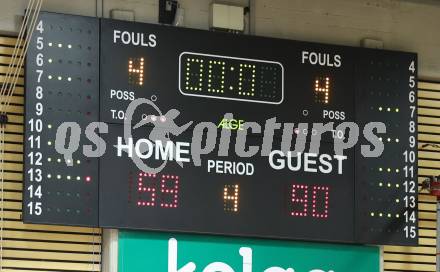 Basketball 2. Liga 2022/2023. Grunddurchgang 18. Runde.  KOS Celovec gegen Woerthersee Piraten.  Anzeigentafel. Klagenfurt, am 25.2.2023.
Foto: Kuess
www.qspictures.net
---
pressefotos, pressefotografie, kuess, qs, qspictures, sport, bild, bilder, bilddatenbank