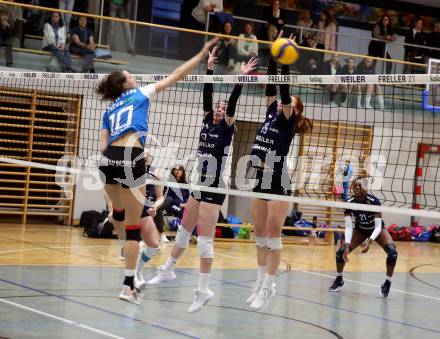 Volleyball. Austrian Volley League Women. ATSC Kelag Wildcats Klagenfurt gegen TI-ROWA-Moser-volley Tirol.  Anja Zorman, Magdalena Rabitsch  (Klagenfurt).  Klagenfurt, 4.3.2023
Foto: Kuess


---
pressefotos, pressefotografie, kuess, qs, qspictures, sport, bild, bilder, bilddatenbank