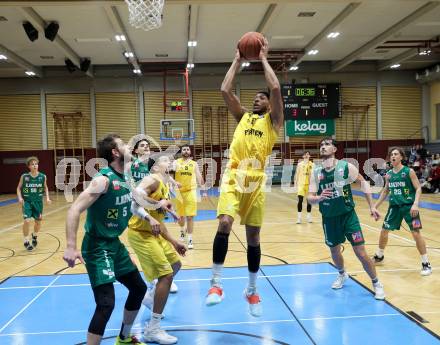 Basketball 2. Liga 2022/2023. Grunddurchgang 19. Runde. Woerthersee Piraten gegen Dornbirn Lions.  Shawn L. Ray  (Piraten),   Filip Kamenov (Dornbirn). Klagenfurt, am 3.4.2023.
Foto: Kuess
www.qspictures.net
---
pressefotos, pressefotografie, kuess, qs, qspictures, sport, bild, bilder, bilddatenbank