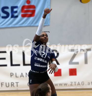 Volleyball. Austrian Volley League Women. ATSC Kelag Wildcats Klagenfurt gegen TI-ROWA-Moser-volley Tirol.   Ehize Omoghibo (Klagenfurt).  Klagenfurt, 4.3.2023
Foto: Kuess


---
pressefotos, pressefotografie, kuess, qs, qspictures, sport, bild, bilder, bilddatenbank