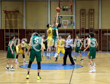 Basketball 2. Liga 2022/2023. Grunddurchgang 19. Runde. Woerthersee Piraten gegen Dornbirn Lions.  Marin Sliskovic  (Piraten),  Jaksa Sola (Dornbirn). Klagenfurt, am 3.4.2023.
Foto: Kuess
www.qspictures.net
---
pressefotos, pressefotografie, kuess, qs, qspictures, sport, bild, bilder, bilddatenbank