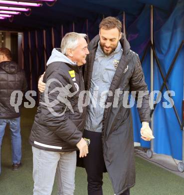 Fussball Bundesliga. SK Austria Klagenfurt gegen Cashpoint SCR Altach. 
Trainer Peter Pacult (Klagenfurt), Atdhe Nuhiu(Altach). Klagenfurt, am 5.3.2023.
Foto: Kuess
---
pressefotos, pressefotografie, kuess, qs, qspictures, sport, bild, bilder, bilddatenbank