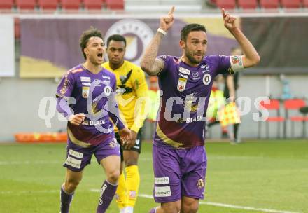 Fussball Bundesliga. SK Austria Klagenfurt gegen Cashpoint SCR Altach. Torjubel Markus Pink, Simon Straudi (Klagenfurt). Klagenfurt, am 5.3.2023.
Foto: Kuess
---
pressefotos, pressefotografie, kuess, qs, qspictures, sport, bild, bilder, bilddatenbank