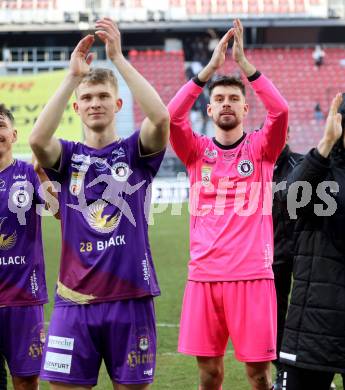 Fussball Bundesliga. SK Austria Klagenfurt gegen Cashpoint SCR Altach.  Nicolas Binder, Phillip Menzel (Klagenfurt).  Klagenfurt, am 5.3.2023.
Foto: Kuess
---
pressefotos, pressefotografie, kuess, qs, qspictures, sport, bild, bilder, bilddatenbank