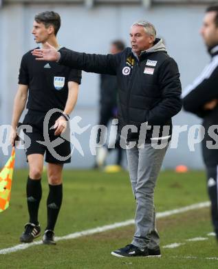 Fussball Bundesliga. SK Austria Klagenfurt gegen Cashpoint SCR Altach.  Trainer Peter Pacult (Klagenfurt).  Klagenfurt, am 5.3.2023.
Foto: Kuess
---
pressefotos, pressefotografie, kuess, qs, qspictures, sport, bild, bilder, bilddatenbank