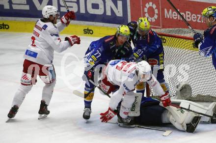 EBEL. Eishockey Bundesliga. VSV gegen KAC.   Torjubel Nicholas Eric Petersen  (KAC). Klagenfurt, am 7.3.2023.
Foto: Kuess
www.qspictures.net
---
pressefotos, pressefotografie, kuess, qs, qspictures, sport, bild, bilder, bilddatenbank