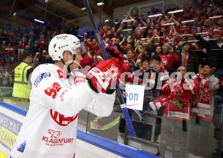 EBEL. Eishockey Bundesliga. VSV gegen KAC.  Jubel Clemens Unterweger  (KAC). Klagenfurt, am 7.3.2023.
Foto: Kuess
www.qspictures.net
---
pressefotos, pressefotografie, kuess, qs, qspictures, sport, bild, bilder, bilddatenbank