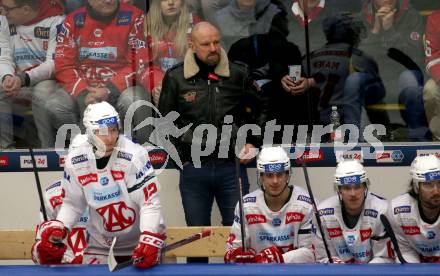 EBEL. Eishockey Bundesliga. VSV gegen KAC.  Trainer Petri Matikainen (KAC). Klagenfurt, am 7.3.2023.
Foto: Kuess
www.qspictures.net
---
pressefotos, pressefotografie, kuess, qs, qspictures, sport, bild, bilder, bilddatenbank