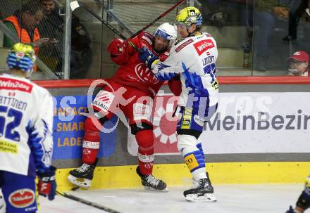 EBEL. Eishockey Bundesliga. KAC gegen VSV.   Rok Ticar   (KAC),  Philipp Lindner  (VSV). Klagenfurt, am 10.3.2023.
Foto: Kuess
www.qspictures.net
---
pressefotos, pressefotografie, kuess, qs, qspictures, sport, bild, bilder, bilddatenbank