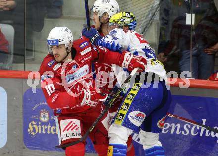 EBEL. Eishockey Bundesliga. KAC gegen VSV.    Thomas Vallant,  (KAC),   Robert Sabolic (VSV). Klagenfurt, am 10.3.2023.
Foto: Kuess
www.qspictures.net
---
pressefotos, pressefotografie, kuess, qs, qspictures, sport, bild, bilder, bilddatenbank