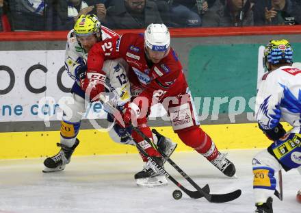 EBEL. Eishockey Bundesliga. KAC gegen VSV.   Thomas hundertpfund,   (KAC),  Chris Collins  (VSV). Klagenfurt, am 10.3.2023.
Foto: Kuess
www.qspictures.net
---
pressefotos, pressefotografie, kuess, qs, qspictures, sport, bild, bilder, bilddatenbank