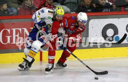 EBEL. Eishockey Bundesliga. KAC gegen VSV.   Thomas hundertpfund,   (KAC),  Chris Collins  (VSV). Klagenfurt, am 10.3.2023.
Foto: Kuess
www.qspictures.net
---
pressefotos, pressefotografie, kuess, qs, qspictures, sport, bild, bilder, bilddatenbank