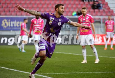 Fussball Bundesliga. SK Austria Klagenfurt gegen TSV Hartberg.  Torjubel Markus Pink (Klagenfurt).  Klagenfurt, am 12.3.2023.
Foto: Kuess
---
pressefotos, pressefotografie, kuess, qs, qspictures, sport, bild, bilder, bilddatenbank