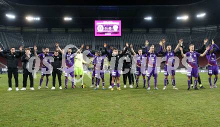 Fussball Bundesliga. SK Austria Klagenfurt gegen TSV Hartberg. Jubel   (Klagenfurt).  Klagenfurt, am 12.3.2023.
Foto: Kuess
---
pressefotos, pressefotografie, kuess, qs, qspictures, sport, bild, bilder, bilddatenbank