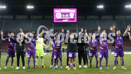 Fussball Bundesliga. SK Austria Klagenfurt gegen TSV Hartberg.  Jubel  (Klagenfurt).  Klagenfurt, am 12.3.2023.
Foto: Kuess
---
pressefotos, pressefotografie, kuess, qs, qspictures, sport, bild, bilder, bilddatenbank