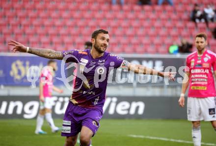 Fussball Bundesliga. SK Austria Klagenfurt gegen TSV Hartberg.  Torjubel Markus Pink (Klagenfurt).  Klagenfurt, am 12.3.2023.
Foto: Kuess
---
pressefotos, pressefotografie, kuess, qs, qspictures, sport, bild, bilder, bilddatenbank