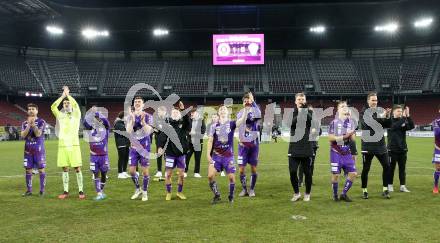 Fussball Bundesliga. SK Austria Klagenfurt gegen TSV Hartberg.  Jubel  (Klagenfurt).  Klagenfurt, am 12.3.2023.
Foto: Kuess
---
pressefotos, pressefotografie, kuess, qs, qspictures, sport, bild, bilder, bilddatenbank