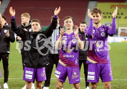 Fussball Bundesliga. SK Austria Klagenfurt gegen TSV Hartberg.  Florian Rieder, Till Schumacher,, Thorsten Mahrer  (Klagenfurt).  Klagenfurt, am 12.3.2023.
Foto: Kuess
---
pressefotos, pressefotografie, kuess, qs, qspictures, sport, bild, bilder, bilddatenbank