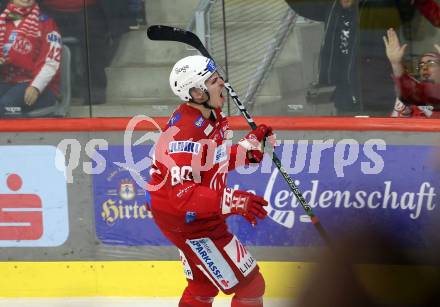 EBEL. Eishockey Bundesliga. EC KAC gegen VSV.   Torjubel Nikolaus Kraus,  (KAC). Klagenfurt, am 14.3.2023.
Foto: Kuess
www.qspictures.net
---
pressefotos, pressefotografie, kuess, qs, qspictures, sport, bild, bilder, bilddatenbank