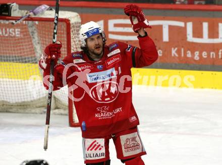 EBEL. Eishockey Bundesliga. EC KAC gegen VSV.   Torjubel Manuel Ganahl  (KAC). Klagenfurt, am 14.3.2023.
Foto: Kuess
www.qspictures.net
---
pressefotos, pressefotografie, kuess, qs, qspictures, sport, bild, bilder, bilddatenbank