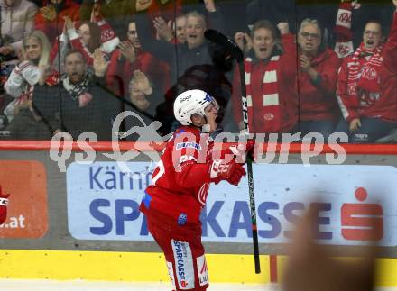 EBEL. Eishockey Bundesliga. EC KAC gegen VSV.  Torjubel Nikolaus Kraus,   (KAC). Klagenfurt, am 14.3.2023.
Foto: Kuess
www.qspictures.net
---
pressefotos, pressefotografie, kuess, qs, qspictures, sport, bild, bilder, bilddatenbank