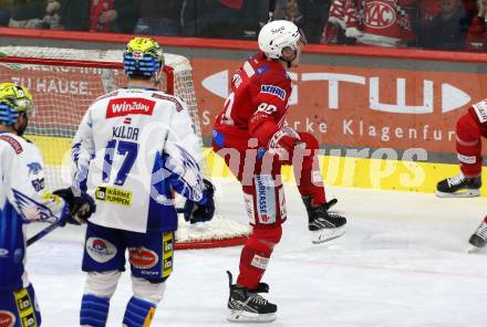 EBEL. Eishockey Bundesliga. EC KAC gegen VSV.   Torjubel Nikolaus Kraus  (KAC). Klagenfurt, am 14.3.2023.
Foto: Kuess
www.qspictures.net
---
pressefotos, pressefotografie, kuess, qs, qspictures, sport, bild, bilder, bilddatenbank