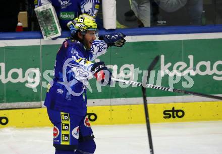 EBEL. Eishockey Bundesliga. EC VSV gegen KAC. Torjubel Layne Viveiros   (VSV).  Villach, am 17.3.2023.
Foto: Kuess
www.qspictures.net
---
pressefotos, pressefotografie, kuess, qs, qspictures, sport, bild, bilder, bilddatenbank