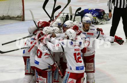 EBEL. Eishockey Bundesliga. EC VSV gegen KAC.  Jubel (KAC). Villach, am 17.3.2023.
Foto: Kuess
www.qspictures.net
---
pressefotos, pressefotografie, kuess, qs, qspictures, sport, bild, bilder, bilddatenbank