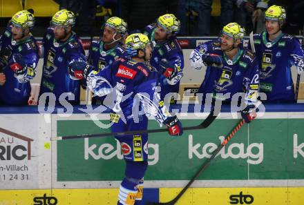 EBEL. Eishockey Bundesliga. EC VSV gegen KAC.   Torjubel Felix Maxa (VSV).  Villach, am 17.3.2023.
Foto: Kuess
www.qspictures.net
---
pressefotos, pressefotografie, kuess, qs, qspictures, sport, bild, bilder, bilddatenbank