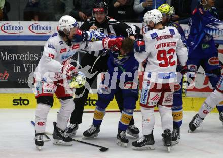 EBEL. Eishockey Bundesliga. EC VSV gegen KAC.  Alexander Rauchenwald,  (VSV),  Manuel Ganahl, Cllemens Unterweger   (KAC). Villach, am 17.3.2023.
Foto: Kuess
www.qspictures.net
---
pressefotos, pressefotografie, kuess, qs, qspictures, sport, bild, bilder, bilddatenbank