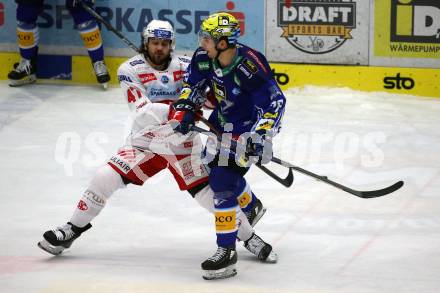 EBEL. Eishockey Bundesliga. EC VSV gegen KAC.  Felix Maxa,   (VSV),  Marcel Witting  (KAC). Villach, am 17.3.2023.
Foto: Kuess
www.qspictures.net
---
pressefotos, pressefotografie, kuess, qs, qspictures, sport, bild, bilder, bilddatenbank