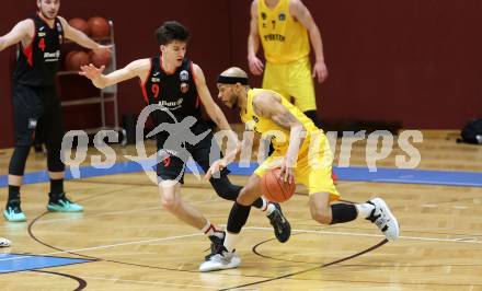 Basketball 2. Liga 2022/2023. Playoff.  2. Runde. Woerthersee Piraten gegen Mistelbach Mustangs. Shawn L. Ray   (Piraten),  Maximilian Girschik (Mistelbach). Klagenfurt, am 18.3.2023.
Foto: Kuess
www.qspictures.net
---
pressefotos, pressefotografie, kuess, qs, qspictures, sport, bild, bilder, bilddatenbank