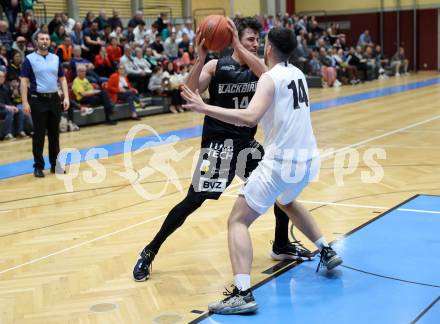 Basketball 2. Liga 2022/2023. Playoff.  2. Runde. KOS Celovec gegen Guessing Blackbirds.   Veljko Dena (KOS),  Christoph Astl  (Guessing). Klagenfurt, am 19.3.2023.
Foto: Kuess
www.qspictures.net
---
pressefotos, pressefotografie, kuess, qs, qspictures, sport, bild, bilder, bilddatenbank