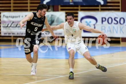 Basketball 2. Liga 2022/2023. Playoff.  2. Runde. KOS Celovec gegen Guessing Blackbirds.   Grega Sajevic (KOS), Thomas Linzer  (Guessing). Klagenfurt, am 19.3.2023.
Foto: Kuess
www.qspictures.net
---
pressefotos, pressefotografie, kuess, qs, qspictures, sport, bild, bilder, bilddatenbank